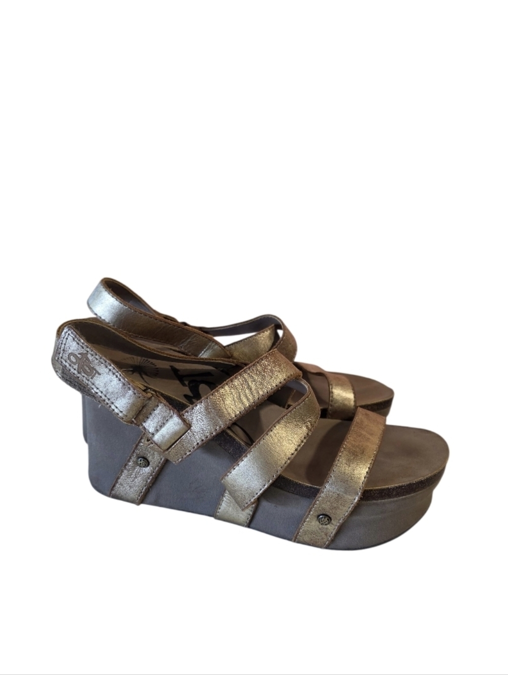 OTBT Sail 8 Chunky Gold Platform Wedge Sandals Boho Chic Vacation Vibes